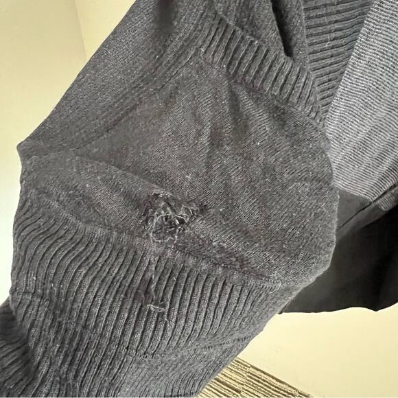 Lululemon Transformation Wrap Black Cozy Longline Sweater Cinched Back FLAWED 4 - Picture 6 of 10